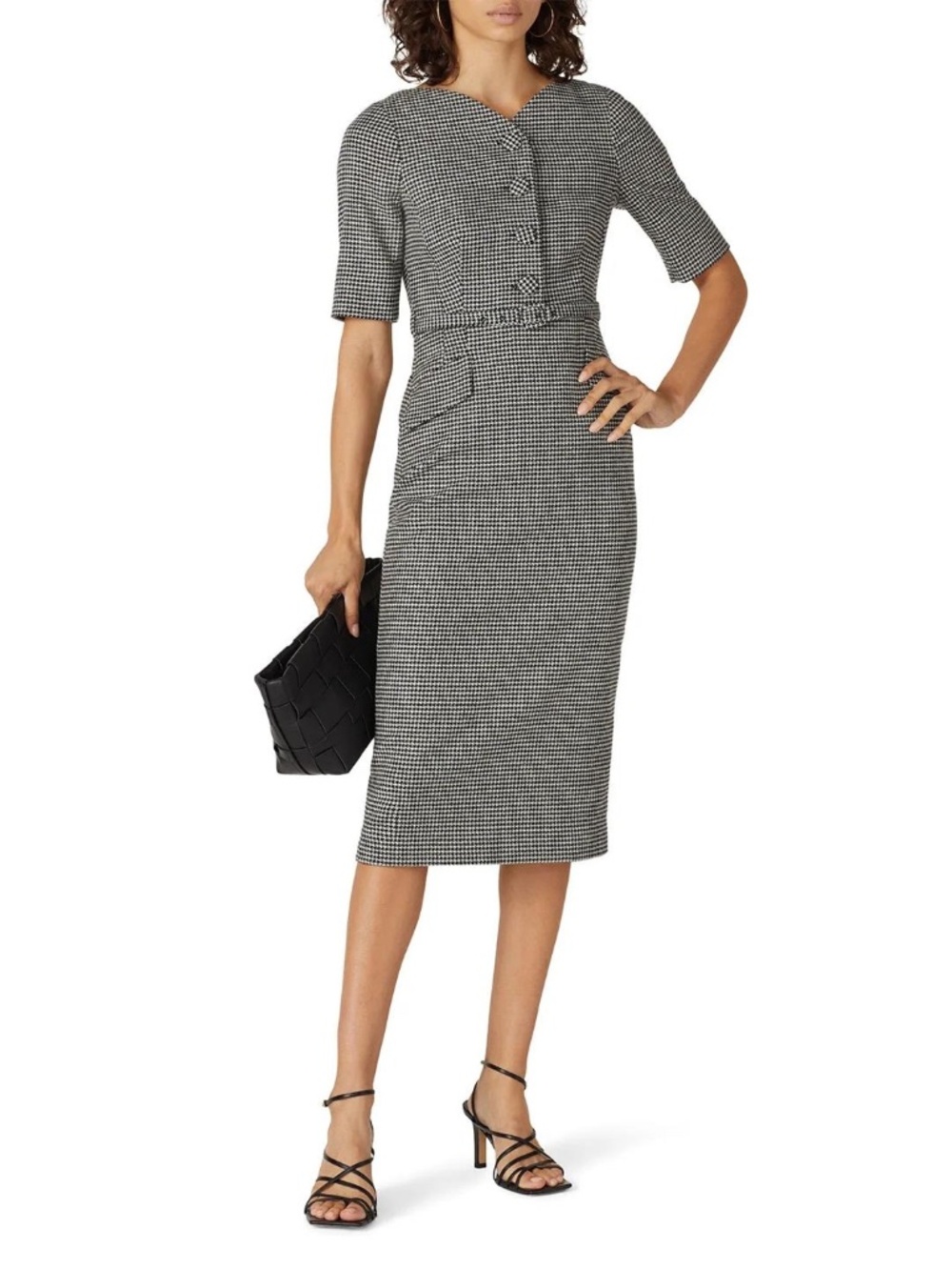 RTR L.K. Bennett Nina Houndstooth Heart Dress - size 4